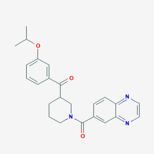 molecular formula C24H25N3O3 B6135189 (3-isopropoxyphenyl)[1-(6-quinoxalinylcarbonyl)-3-piperidinyl]methanone 