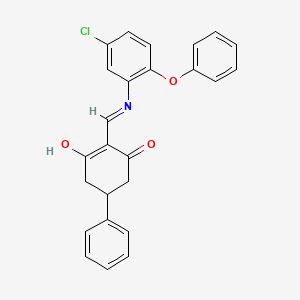 molecular formula C25H20ClNO3 B6135190 2-{[(5-chloro-2-phenoxyphenyl)amino]methylene}-5-phenyl-1,3-cyclohexanedione 