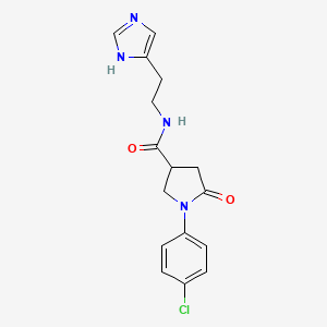 molecular formula C16H17ClN4O2 B6135233 1-(4-chlorophenyl)-N-[2-(1H-imidazol-4-yl)ethyl]-5-oxo-3-pyrrolidinecarboxamide 