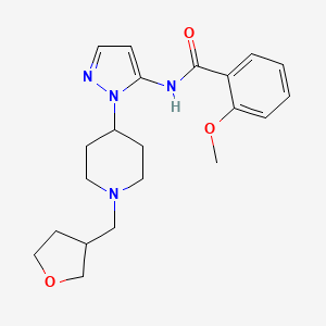 molecular formula C21H28N4O3 B6135244 2-methoxy-N-{1-[1-(tetrahydro-3-furanylmethyl)-4-piperidinyl]-1H-pyrazol-5-yl}benzamide 