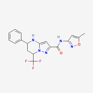molecular formula C18H16F3N5O2 B6135259 N-(5-methyl-3-isoxazolyl)-5-phenyl-7-(trifluoromethyl)-4,5,6,7-tetrahydropyrazolo[1,5-a]pyrimidine-2-carboxamide 