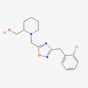 molecular formula C16H20ClN3O2 B6135266 (1-{[3-(2-chlorobenzyl)-1,2,4-oxadiazol-5-yl]methyl}-2-piperidinyl)methanol 