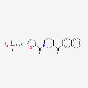 molecular formula C26H25NO4 B6135269 {1-[5-(3-hydroxy-3-methyl-1-butyn-1-yl)-2-furoyl]-3-piperidinyl}(2-naphthyl)methanone 