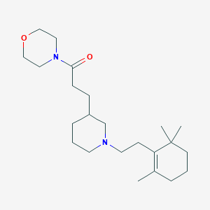 molecular formula C23H40N2O2 B6135277 4-(3-{1-[2-(2,6,6-trimethyl-1-cyclohexen-1-yl)ethyl]-3-piperidinyl}propanoyl)morpholine 