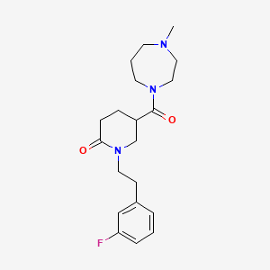 molecular formula C20H28FN3O2 B6135297 1-[2-(3-fluorophenyl)ethyl]-5-[(4-methyl-1,4-diazepan-1-yl)carbonyl]-2-piperidinone 