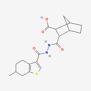 molecular formula C19H24N2O4S B6135302 3-({2-[(6-methyl-4,5,6,7-tetrahydro-1-benzothien-3-yl)carbonyl]hydrazino}carbonyl)bicyclo[2.2.1]heptane-2-carboxylic acid 