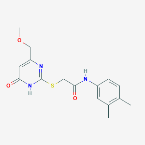 molecular formula C16H19N3O3S B6135315 N-(3,4-dimethylphenyl)-2-{[4-(methoxymethyl)-6-oxo-1,6-dihydro-2-pyrimidinyl]thio}acetamide 