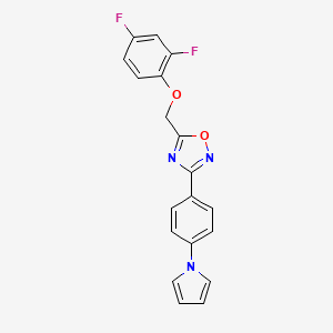 molecular formula C19H13F2N3O2 B6135338 5-[(2,4-difluorophenoxy)methyl]-3-[4-(1H-pyrrol-1-yl)phenyl]-1,2,4-oxadiazole CAS No. 696654-86-1
