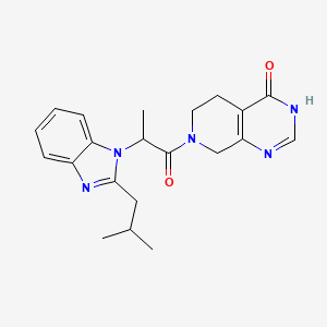 molecular formula C21H25N5O2 B6135345 7-[2-(2-isobutyl-1H-benzimidazol-1-yl)propanoyl]-5,6,7,8-tetrahydropyrido[3,4-d]pyrimidin-4(3H)-one 