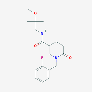 molecular formula C18H25FN2O3 B6135347 1-(2-fluorobenzyl)-N-(2-methoxy-2-methylpropyl)-6-oxo-3-piperidinecarboxamide 