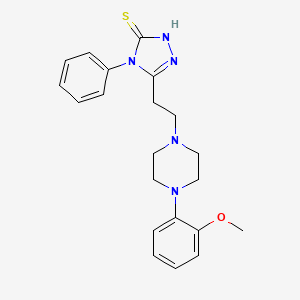 molecular formula C21H25N5OS B6135350 5-{2-[4-(2-methoxyphenyl)-1-piperazinyl]ethyl}-4-phenyl-2,4-dihydro-3H-1,2,4-triazole-3-thione 