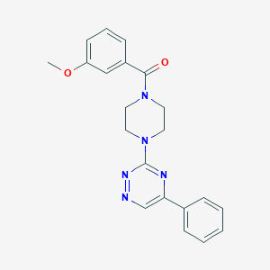 molecular formula C21H21N5O2 B6135351 3-[4-(3-methoxybenzoyl)-1-piperazinyl]-5-phenyl-1,2,4-triazine 