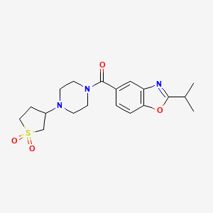 molecular formula C19H25N3O4S B6135354 5-{[4-(1,1-dioxidotetrahydro-3-thienyl)-1-piperazinyl]carbonyl}-2-isopropyl-1,3-benzoxazole 