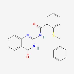 molecular formula C22H17N3O2S B6135355 2-(benzylthio)-N-(4-oxo-1,4-dihydro-2-quinazolinyl)benzamide 