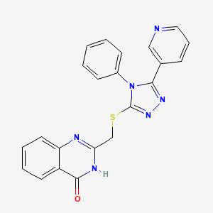 molecular formula C22H16N6OS B6135362 2-({[4-phenyl-5-(3-pyridinyl)-4H-1,2,4-triazol-3-yl]thio}methyl)-4-quinazolinol 