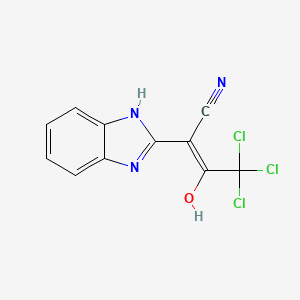 molecular formula C11H6Cl3N3O B6135377 4,4,4-trichloro-2-(1,3-dihydro-2H-benzimidazol-2-ylidene)-3-oxobutanenitrile 