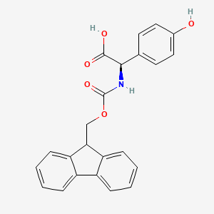 molecular formula C23H19NO5 B613539 (R)-2-((((9H-Fluoren-9-yl)methoxy)carbonyl)amino)-2-(4-hydroxyphenyl)acetic acid CAS No. 178119-93-2