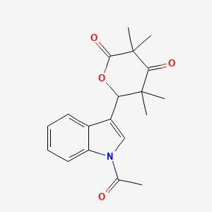 molecular formula C19H21NO4 B6135395 6-(1-acetyl-1H-indol-3-yl)-3,3,5,5-tetramethyldihydro-2H-pyran-2,4(3H)-dione 