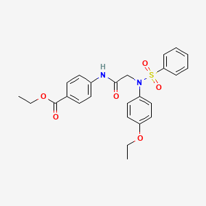molecular formula C25H26N2O6S B6135411 ethyl 4-{[N-(4-ethoxyphenyl)-N-(phenylsulfonyl)glycyl]amino}benzoate 