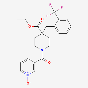 molecular formula C22H23F3N2O4 B6135428 ethyl 1-[(1-oxido-3-pyridinyl)carbonyl]-4-[2-(trifluoromethyl)benzyl]-4-piperidinecarboxylate 