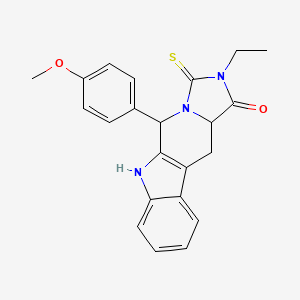 molecular formula C22H21N3O2S B6135437 2-ethyl-5-(4-methoxyphenyl)-3-thioxo-2,3,5,6,11,11a-hexahydro-1H-imidazo[1',5':1,6]pyrido[3,4-b]indol-1-one 