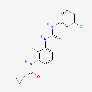 molecular formula C18H18ClN3O2 B6135448 N-[3-({[(3-chlorophenyl)amino]carbonyl}amino)-2-methylphenyl]cyclopropanecarboxamide 