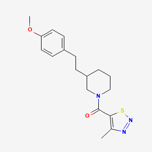 molecular formula C18H23N3O2S B6135454 3-[2-(4-methoxyphenyl)ethyl]-1-[(4-methyl-1,2,3-thiadiazol-5-yl)carbonyl]piperidine 
