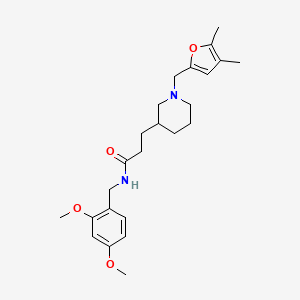 molecular formula C24H34N2O4 B6135459 N-(2,4-dimethoxybenzyl)-3-{1-[(4,5-dimethyl-2-furyl)methyl]-3-piperidinyl}propanamide 