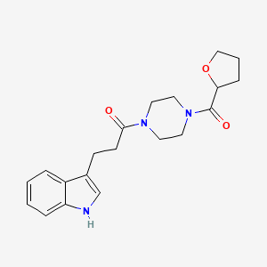 molecular formula C20H25N3O3 B6135462 3-{3-oxo-3-[4-(tetrahydro-2-furanylcarbonyl)-1-piperazinyl]propyl}-1H-indole 