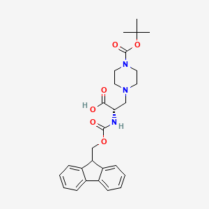 molecular formula C27H33N3O6 B613549 (S)-4-[2-羧基-2-(9H-芴-9-基甲氧羰基氨基)-乙基]-哌嗪-1-羧酸叔丁酯 CAS No. 313052-20-9
