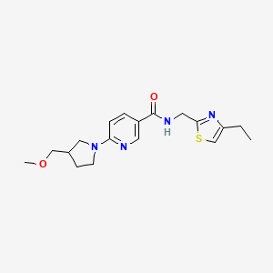 N-[(4-ethyl-1,3-thiazol-2-yl)methyl]-6-[3-(methoxymethyl)-1-pyrrolidinyl]nicotinamide