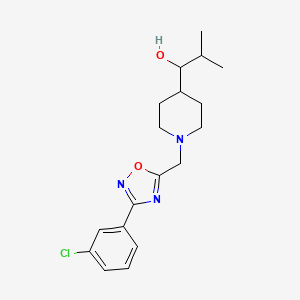 molecular formula C18H24ClN3O2 B6135510 1-(1-{[3-(3-chlorophenyl)-1,2,4-oxadiazol-5-yl]methyl}-4-piperidinyl)-2-methyl-1-propanol 