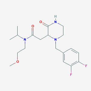 molecular formula C19H27F2N3O3 B6135522 2-[1-(3,4-difluorobenzyl)-3-oxo-2-piperazinyl]-N-isopropyl-N-(2-methoxyethyl)acetamide 