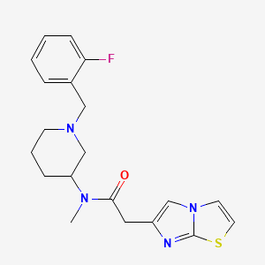 molecular formula C20H23FN4OS B6135526 N-[1-(2-fluorobenzyl)-3-piperidinyl]-2-imidazo[2,1-b][1,3]thiazol-6-yl-N-methylacetamide 