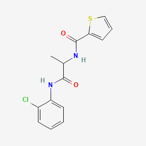 molecular formula C14H13ClN2O2S B6135532 N-{2-[(2-chlorophenyl)amino]-1-methyl-2-oxoethyl}-2-thiophenecarboxamide 