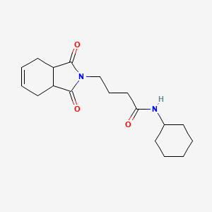 molecular formula C18H26N2O3 B6135538 N-cyclohexyl-4-(1,3-dioxo-1,3,3a,4,7,7a-hexahydro-2H-isoindol-2-yl)butanamide 