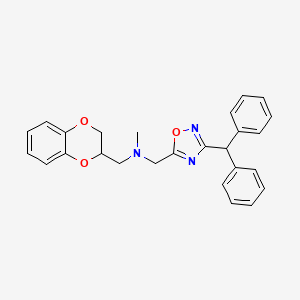 (2,3-dihydro-1,4-benzodioxin-2-ylmethyl){[3-(diphenylmethyl)-1,2,4-oxadiazol-5-yl]methyl}methylamine