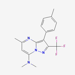 molecular formula C17H17F3N4 B6135570 N,N,5-trimethyl-3-(4-methylphenyl)-2-(trifluoromethyl)pyrazolo[1,5-a]pyrimidin-7-amine 