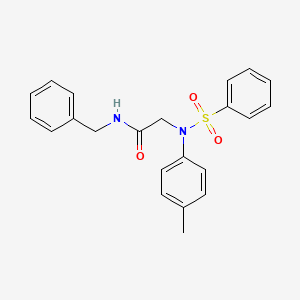 molecular formula C22H22N2O3S B6135572 N~1~-benzyl-N~2~-(4-methylphenyl)-N~2~-(phenylsulfonyl)glycinamide 