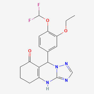 molecular formula C18H18F2N4O3 B6135603 9-[4-(difluoromethoxy)-3-ethoxyphenyl]-5,6,7,9-tetrahydro[1,2,4]triazolo[5,1-b]quinazolin-8(4H)-one 