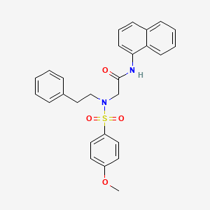 molecular formula C27H26N2O4S B6135631 N~2~-[(4-methoxyphenyl)sulfonyl]-N~1~-1-naphthyl-N~2~-(2-phenylethyl)glycinamide 