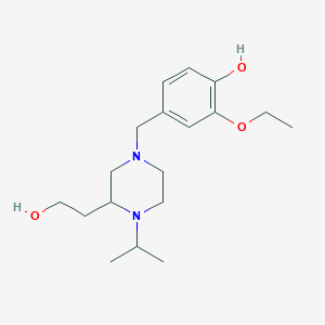 molecular formula C18H30N2O3 B6135641 2-ethoxy-4-{[3-(2-hydroxyethyl)-4-isopropyl-1-piperazinyl]methyl}phenol 