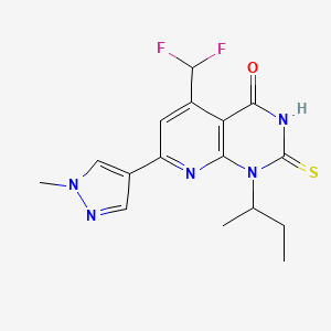 molecular formula C16H17F2N5OS B6135653 1-sec-butyl-5-(difluoromethyl)-2-mercapto-7-(1-methyl-1H-pyrazol-4-yl)pyrido[2,3-d]pyrimidin-4(1H)-one 