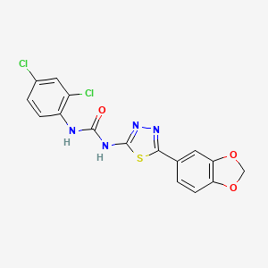 molecular formula C16H10Cl2N4O3S B6135655 N-[5-(1,3-benzodioxol-5-yl)-1,3,4-thiadiazol-2-yl]-N'-(2,4-dichlorophenyl)urea 