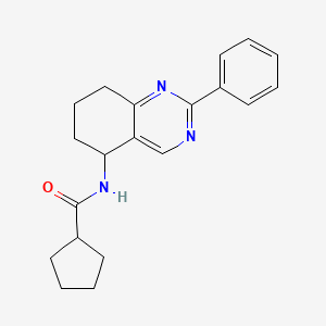 molecular formula C20H23N3O B6135673 N-(2-phenyl-5,6,7,8-tetrahydro-5-quinazolinyl)cyclopentanecarboxamide 