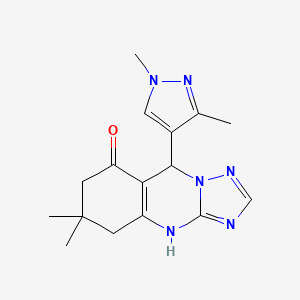 molecular formula C16H20N6O B6135678 9-(1,3-dimethyl-1H-pyrazol-4-yl)-6,6-dimethyl-5,6,7,9-tetrahydro[1,2,4]triazolo[5,1-b]quinazolin-8(4H)-one 