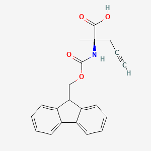 molecular formula C21H19NO4 B613568 (R)-2-((((9H-Fluoren-9-yl)methoxy)carbonyl)amino)-2-methylpent-4-ynoic acid CAS No. 1198791-65-9