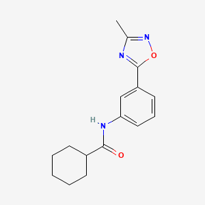 molecular formula C16H19N3O2 B6135683 N-[3-(3-methyl-1,2,4-oxadiazol-5-yl)phenyl]cyclohexanecarboxamide 