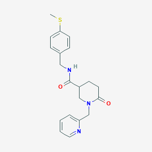 molecular formula C20H23N3O2S B6135693 N-[4-(methylthio)benzyl]-6-oxo-1-(2-pyridinylmethyl)-3-piperidinecarboxamide 