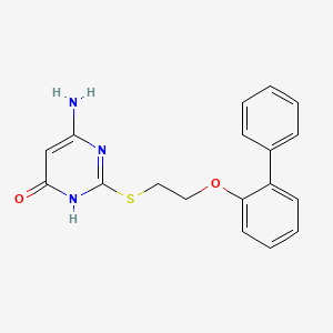 molecular formula C18H17N3O2S B6135698 6-amino-2-{[2-(2-biphenylyloxy)ethyl]thio}-4-pyrimidinol 